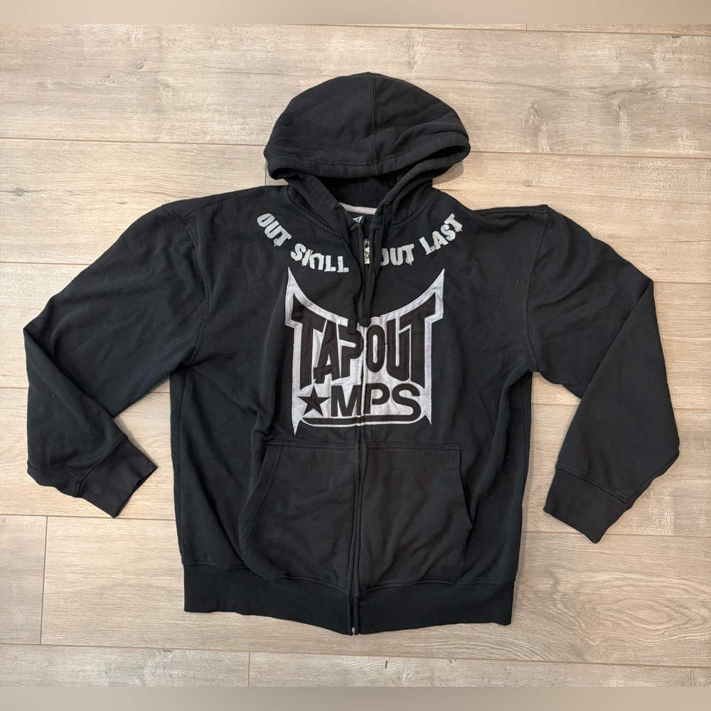 Tapout MPS Full Zip Black Hoodie Men’s XL MMA Grunge Skater Vintage Y2K